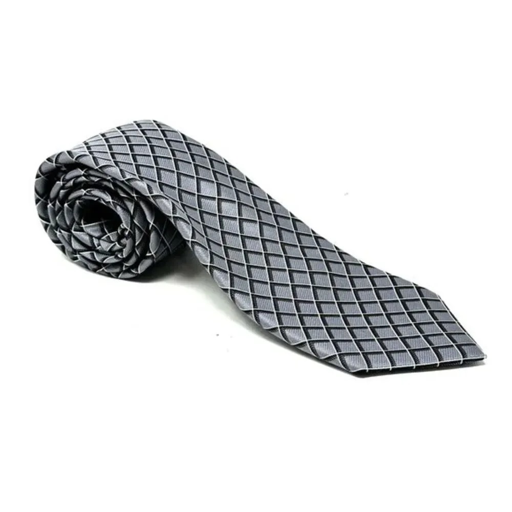 Michael Kors Men's Grey Silk 3D Square Pattern‎ Excellent Condition